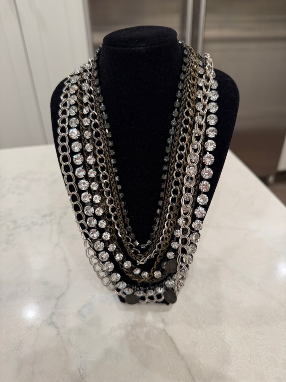 Chico's Layered Silver-Tone Multi-Chain Necklace